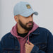 Men's comical print dad hat with adjustable strap and curved visor
