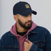 Men's comical print dad hat with adjustable strap and curved visor
