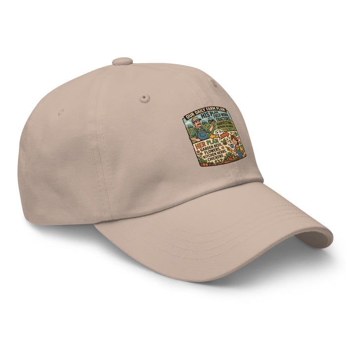 Men's comical print dad hat with adjustable strap and curved visor in low-profile design