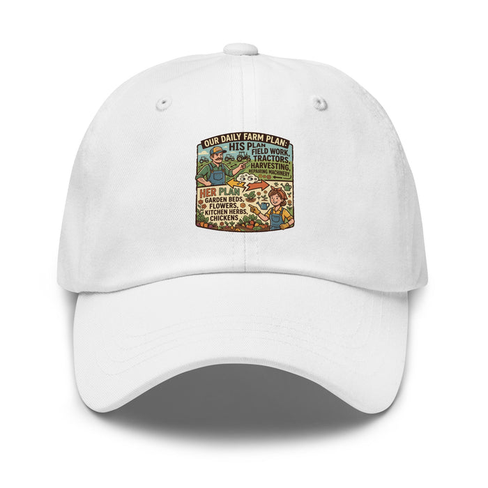 Men's comical print dad hat with curved visor and adjustable strap in chino cotton twill