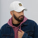 Men's comical print dad hat with adjustable strap and curved visor