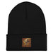 Black cuffed beanie knit hat for winter warmth and style