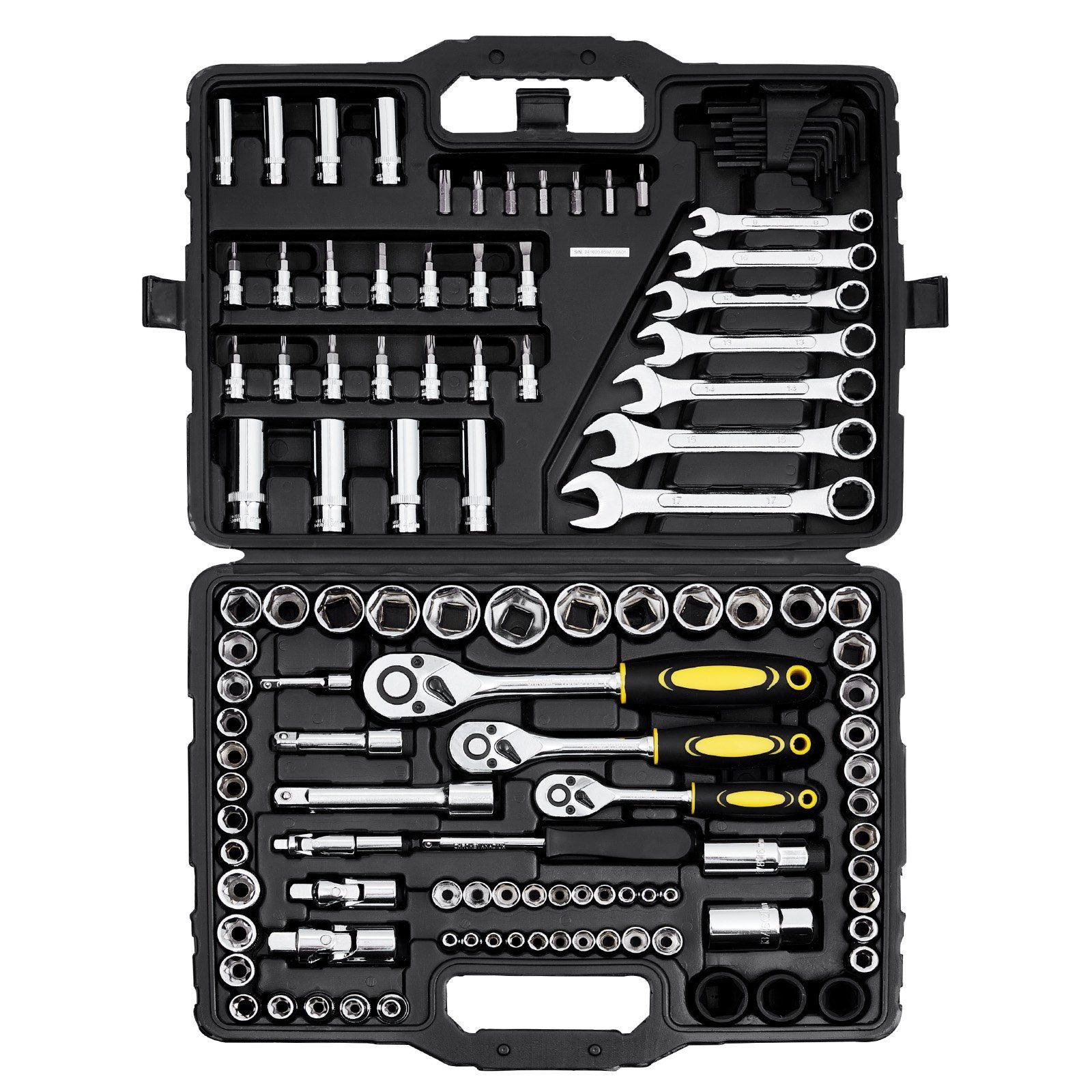 121-Piece Mechanics Tool Set Drive Sockets SAE and Metric