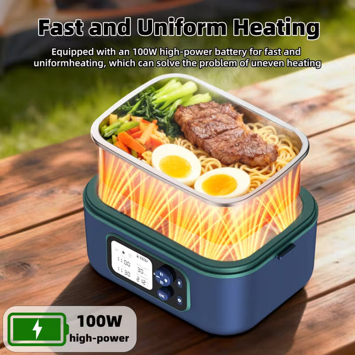 Cordless Self-Heating Lunch Box with Schedule Timer