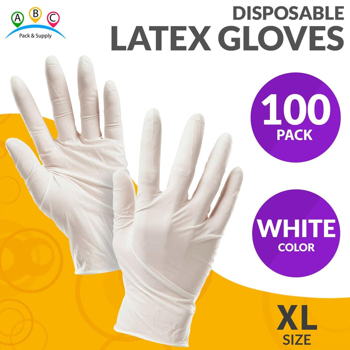 Disposable  White Latex Gloves X Large Pack of 100
