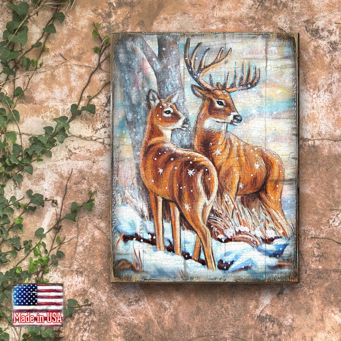 Schmid Deer's Art Wooden Wall Art by Nature Wonders-Nature Wildlife Decor