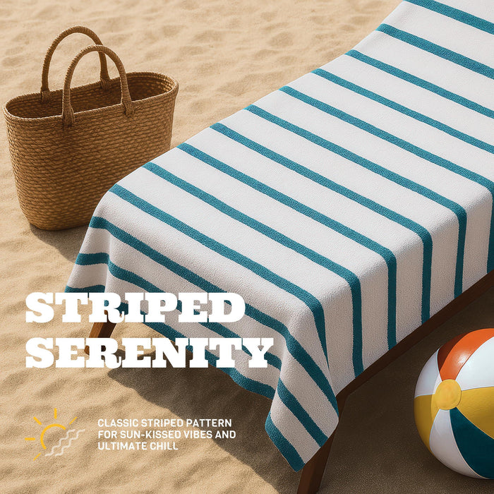 3 Pack Ultra Absorbent and Low Lint Striped Beach Towels
