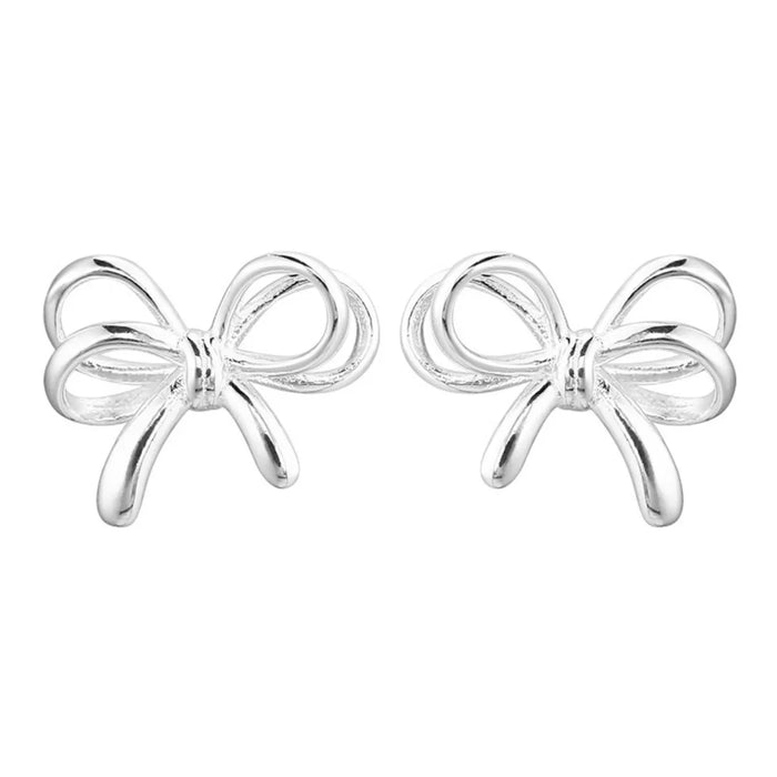 925 Sterling Silver Bow Earrings