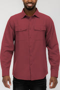 Plain Staple Plaid Brushed Flannel Shirt Jacket Shacket FL201