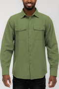 Plain Staple Plaid Brushed Flannel Shirt Jacket Shacket FL201