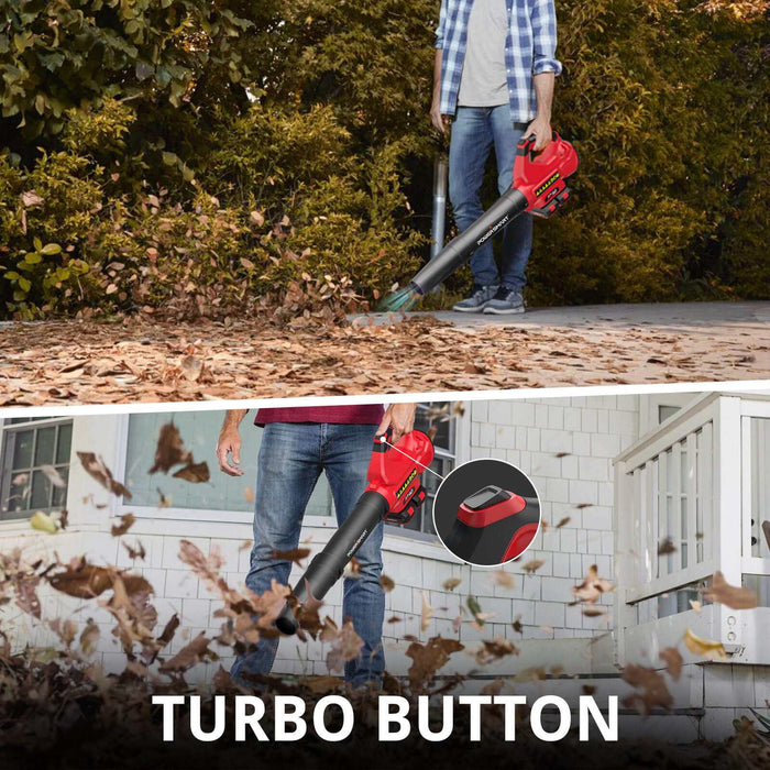 Cordless Leaf Blower - 450 CFM / 120 MPH, Includes Dual 20V Batteries & Charger (DB2201B)