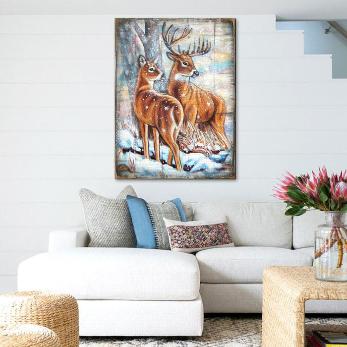 Schmid Deer's Art Wooden Wall Art by Nature Wonders-Nature Wildlife Decor