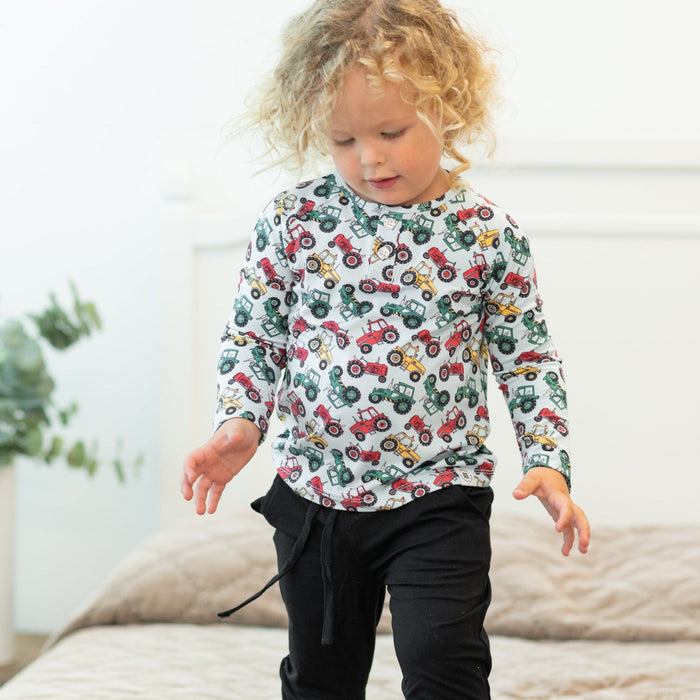 Kids Organic Down On The Farm Raglan Henley-Soft & Durable