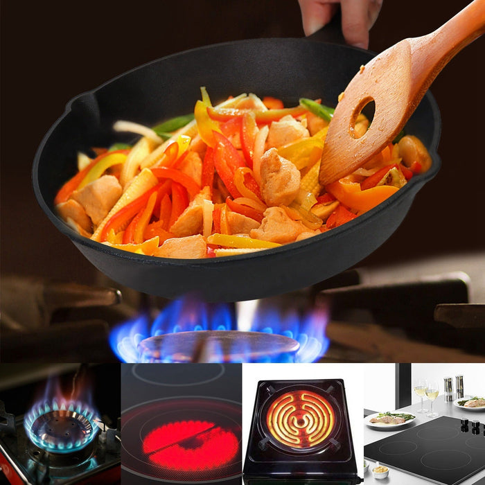 3-Piece Pre-Seasoned Cast Iron Skillet Set (6", 8", 10")
