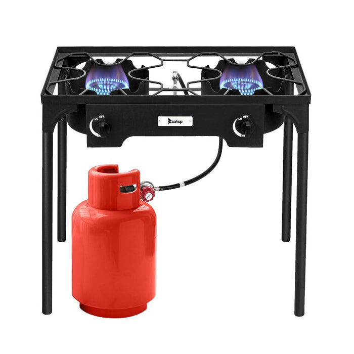 Double Burner High-Pressure Propane Camp Stove – 150,000 BTU