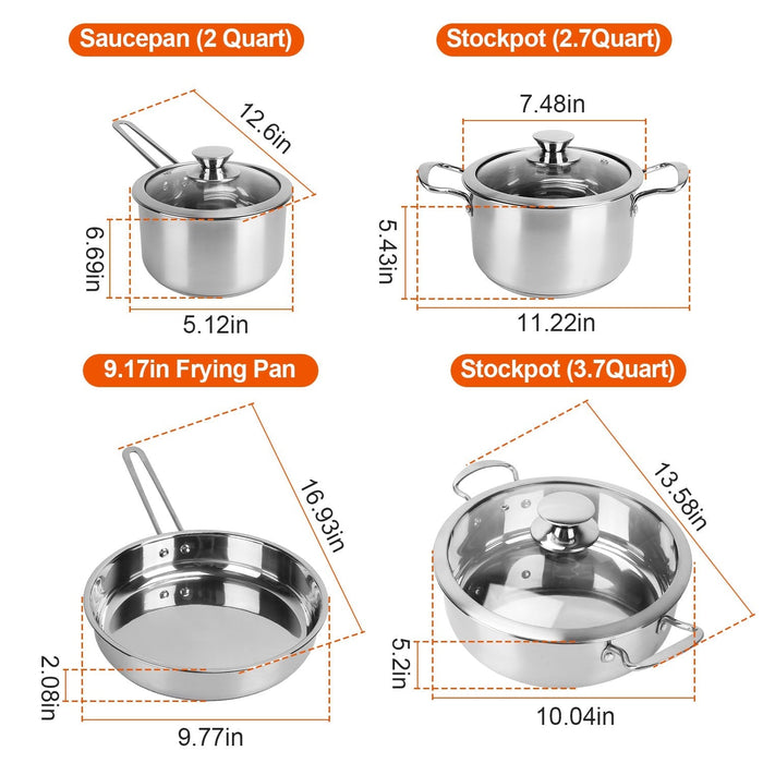 LJG Premium Stainless Steel Cookware Set