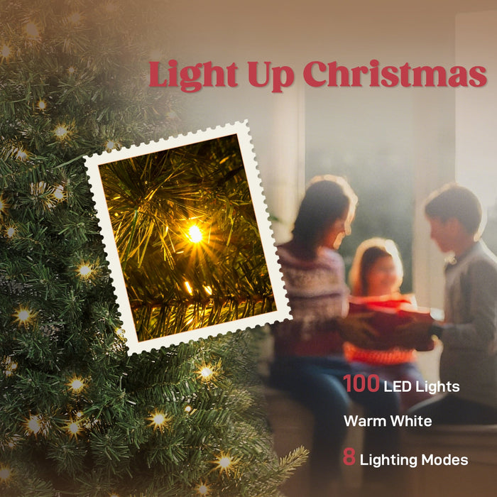 5 Ft Pre-lit Bent Top Christmas Tree with 300 LEDs