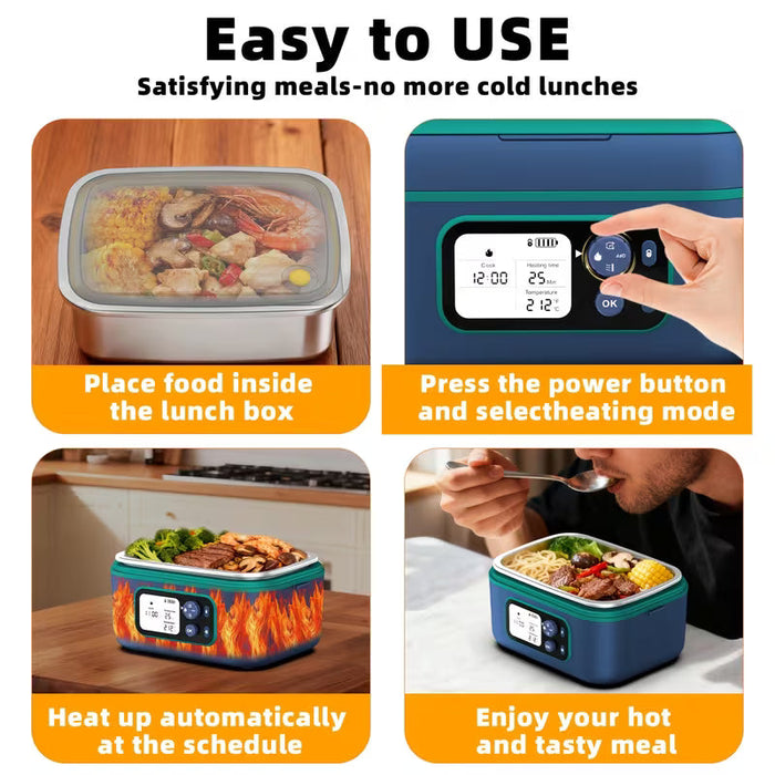 Cordless Self-Heating Lunch Box with Schedule Timer
