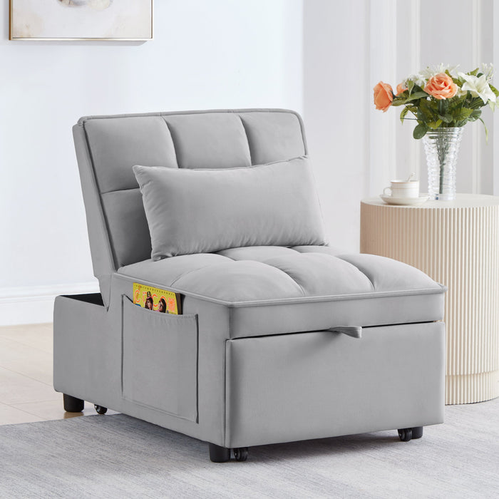 4 in 1 Multi-Function Single Sofa/Chair Bed with Storage Pockets
