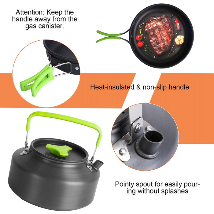 16-Piece Premium Camping Cookware & Utensil Set