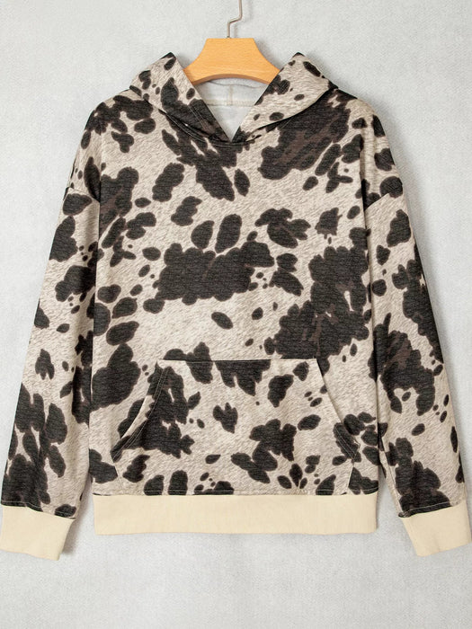 Multicolor Western Print Long Sleeve Pocket Regular Fit Hoodie
