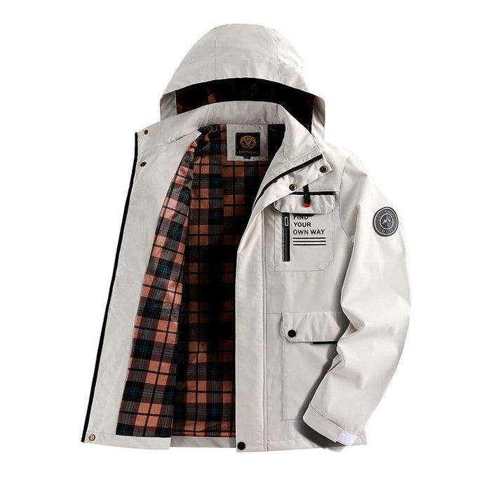Fashion Men Casual Waterproof Windbreaker with Hood