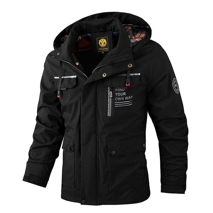 Fashion Men Casual Waterproof Windbreaker with Hood