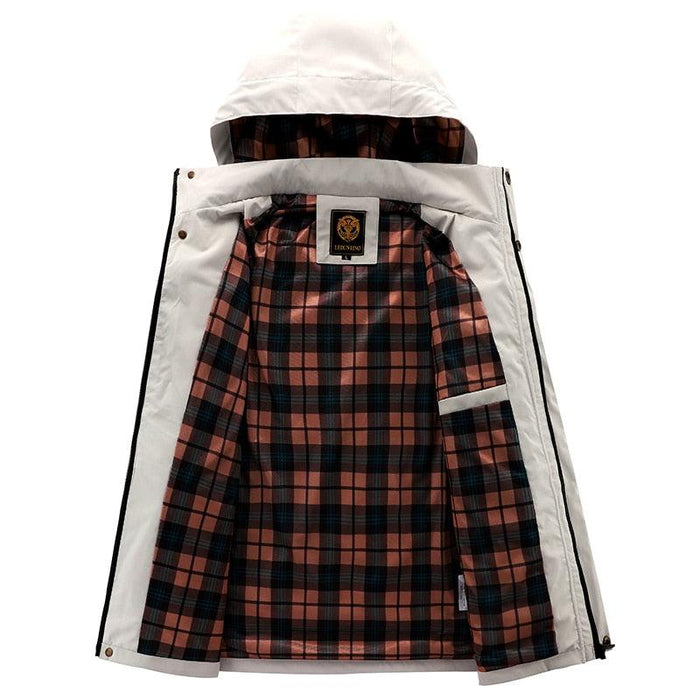 Fashion Men Casual Waterproof Windbreaker with Hood