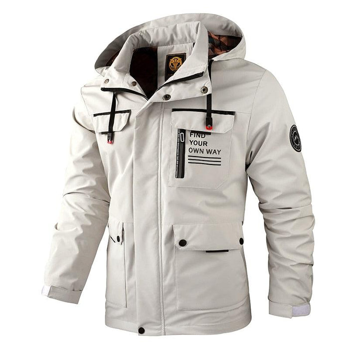Fashion Men Casual Waterproof Windbreaker with Hood