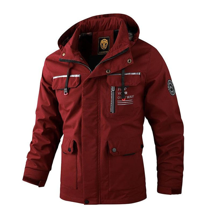 Fashion Men Casual Waterproof Windbreaker with Hood