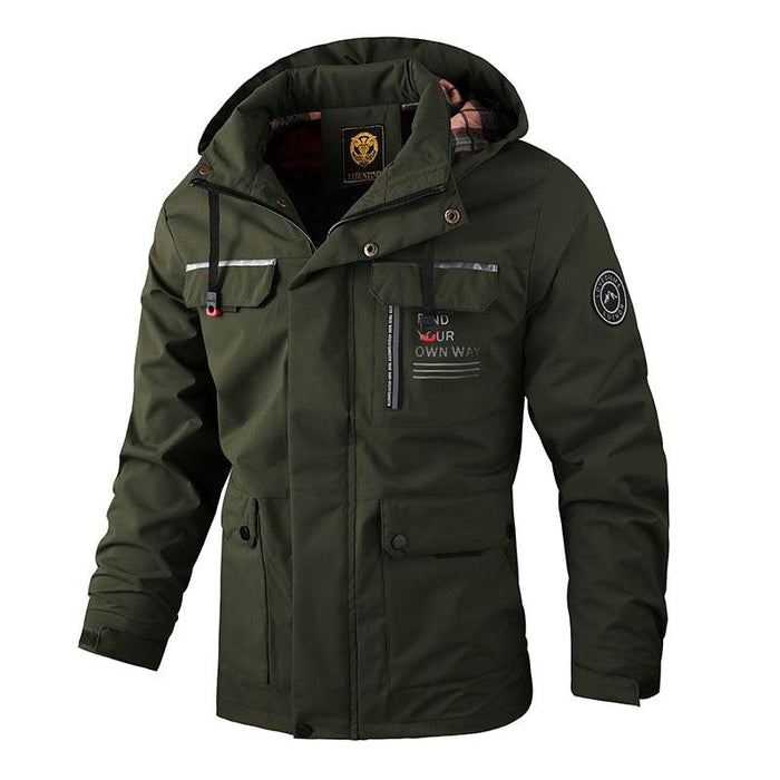 Fashion Men Casual Waterproof Windbreaker with Hood