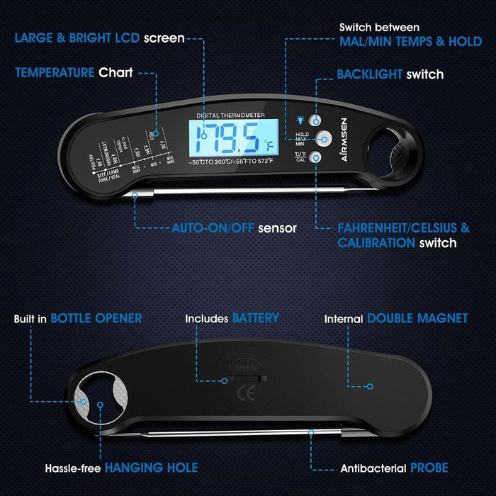 Kitchen Waterproof Digital Food Cooking Thermometer