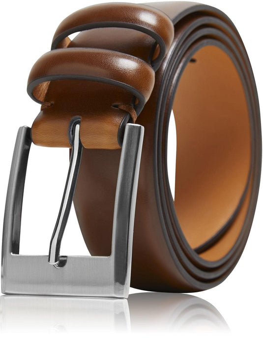 Genuine Leather Belt for Men – Zinc Alloy Buckle, 1.25" Strap