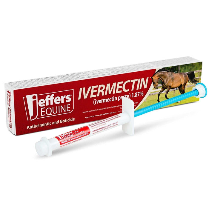 Jeffers Ivermectin Gel Horse Dewormer Apple Flavored Paste Syringe