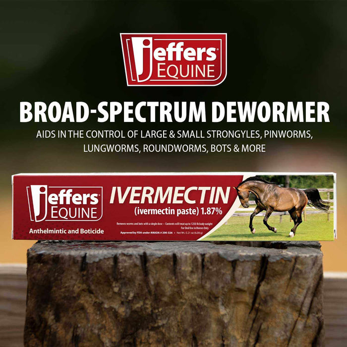 Jeffers Ivermectin Horse Dewormer Gel, Apple Flavored