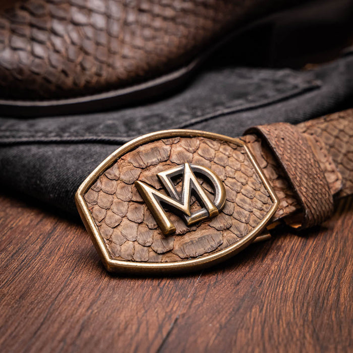 Kansas Brown Genuine Python Skin Cowboy Boot