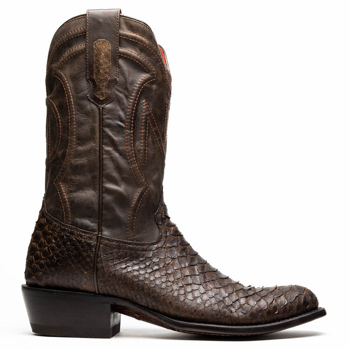 Kansas Brown Genuine Python Skin Cowboy Boot