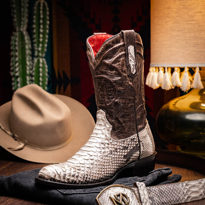 Kansas Natural Genuine Python Skin Cowboy Boot