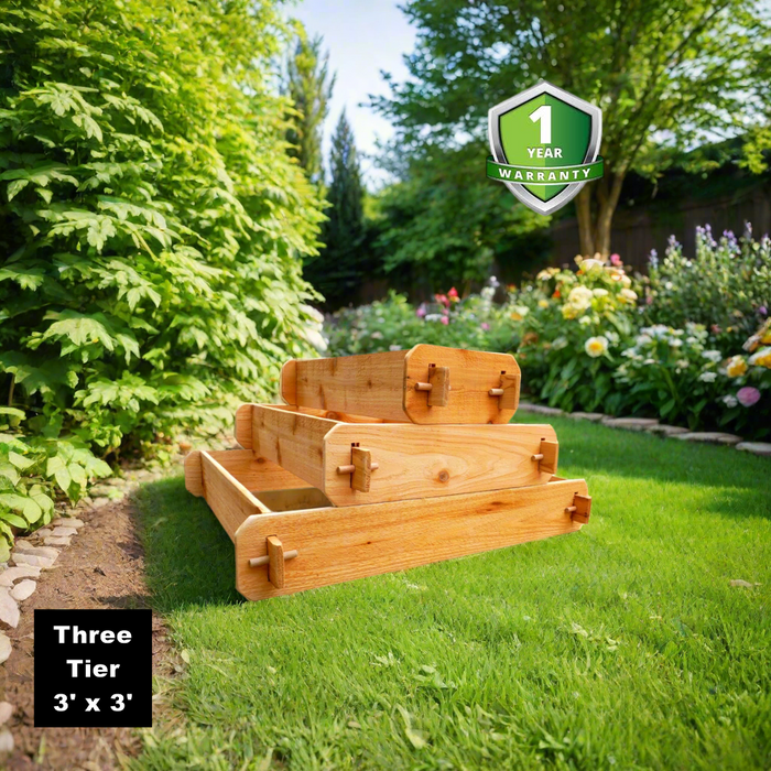 Timberlane Gardens Raised Garden Bed Kit 3 Tiered Select Cedar Elevated Planter