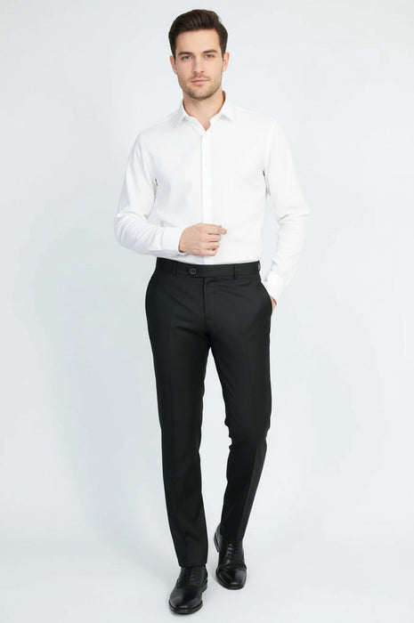Black Slim Fit Classic Cut Dress Trousers