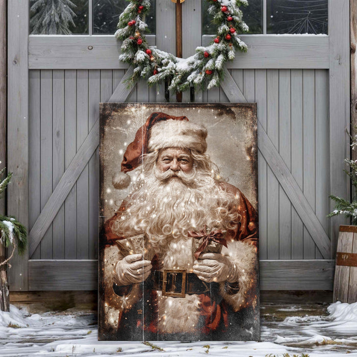 Vintage Christmas Santa Claus Wall Art