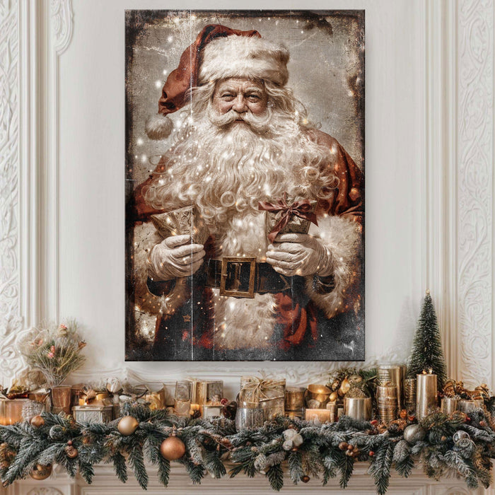 Vintage Christmas Santa Claus Wall Art