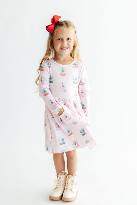 Girls Let it Snow L/S Pocket Twirl Dress