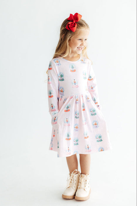 Girls Let it Snow L/S Pocket Twirl Dress