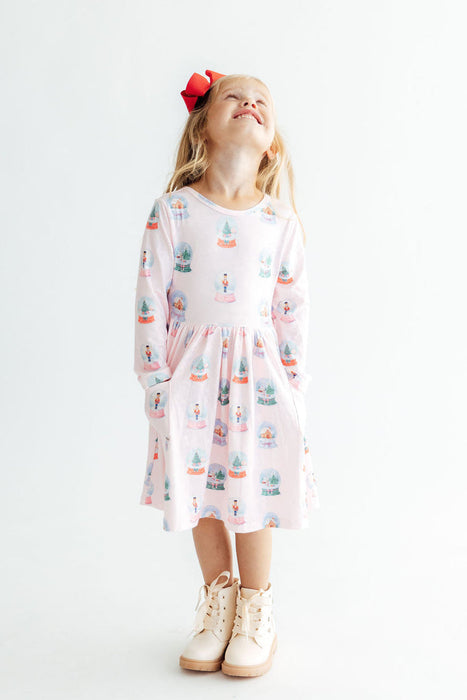 Girls Let it Snow L/S Pocket Twirl Dress