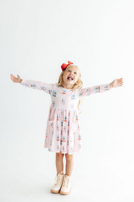 Girls Let it Snow L/S Pocket Twirl Dress