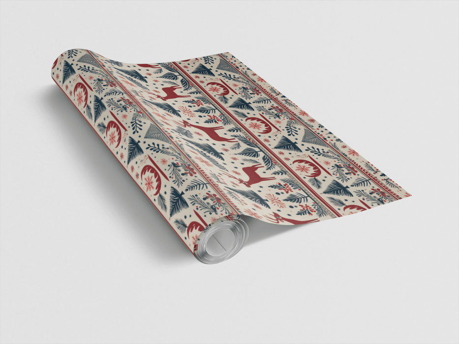 Folk Antlers Wrapping Paper