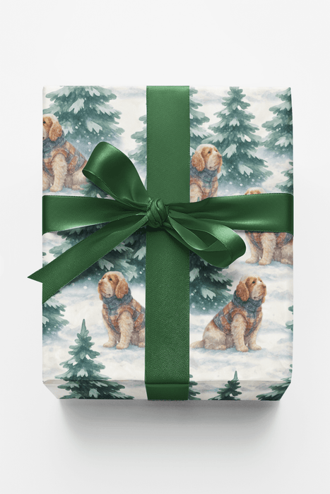 Holly & Flop Ears (Clumber Spaniel) Christmas Wrapping Paper