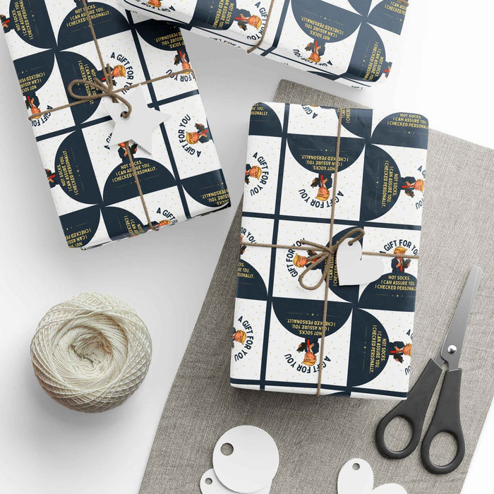 “Not Socks” Wrapping Paper — Political Parody Gift Wrap