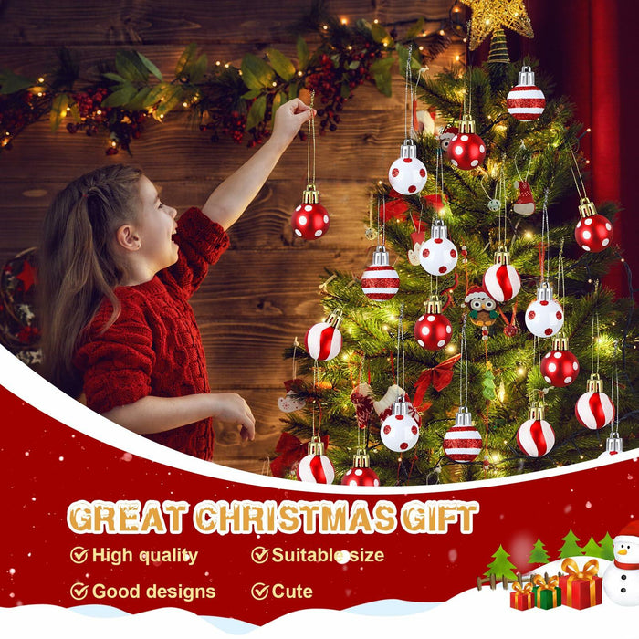 Shappy 72 Pc Mini Red Christmas Ball Ornaments